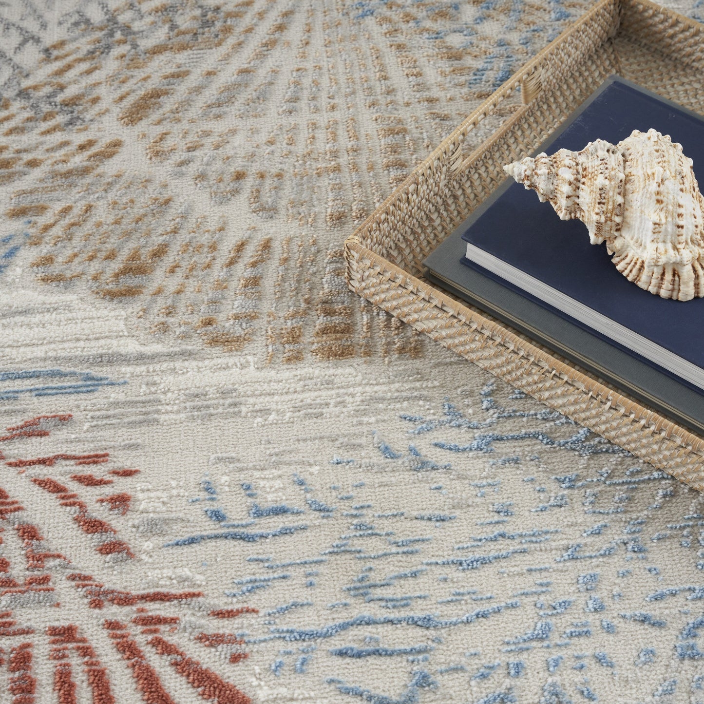 Tappeto Nourison Pompeii Coastal Beach Shells and Coral