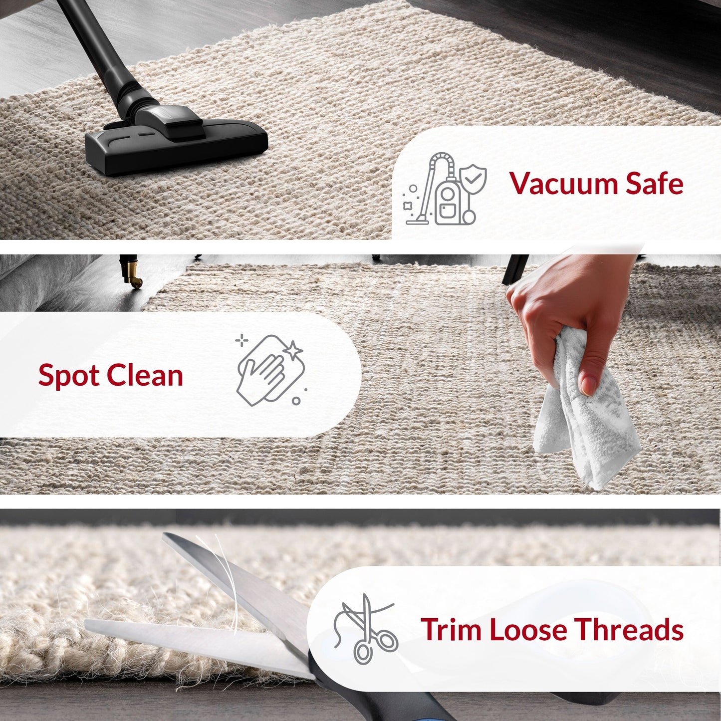 Tappeto Nuloom Ashli ​​Solid Farmhouse in iuta