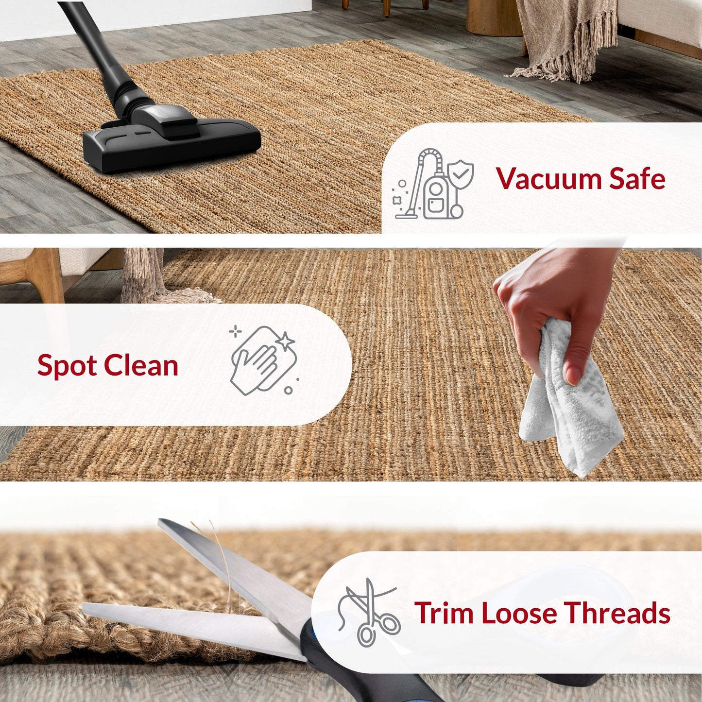 Tappeto Nuloom Ashli ​​Solid Farmhouse in iuta