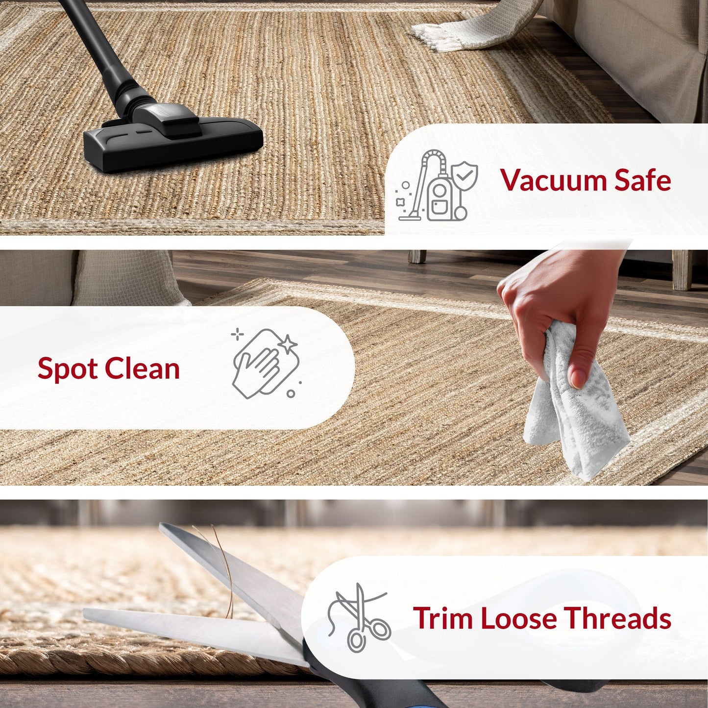 Tappeto in iuta intrecciata costiera Nuloom Rikki