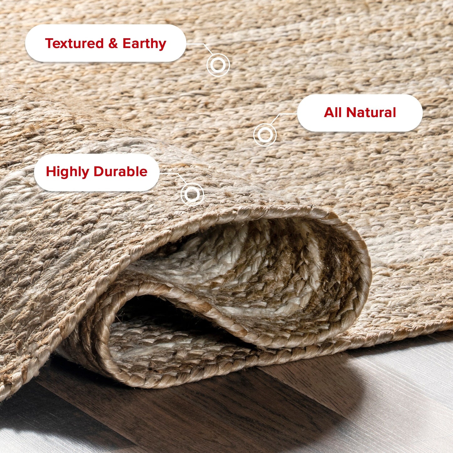 Tappeto in iuta intrecciata costiera Nuloom Rikki