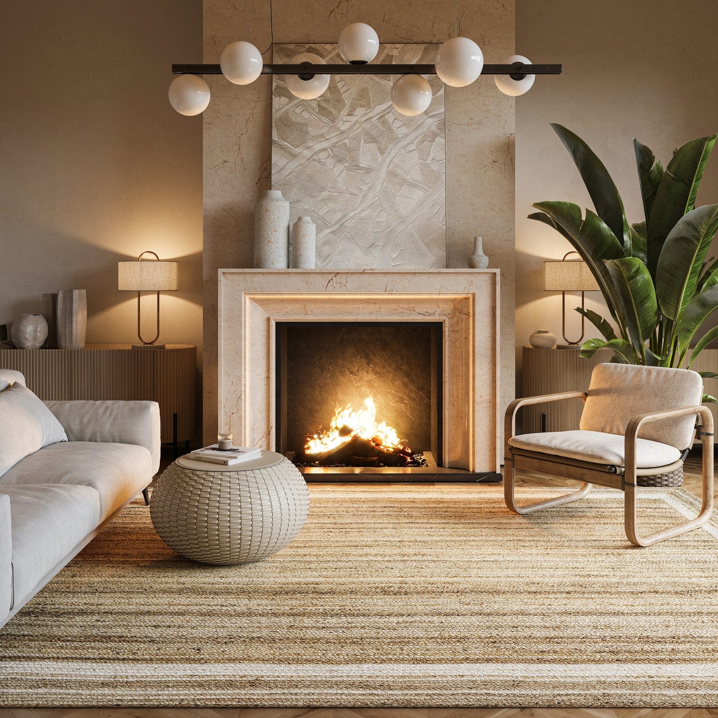 Tappeto in iuta intrecciata costiera Nuloom Rikki