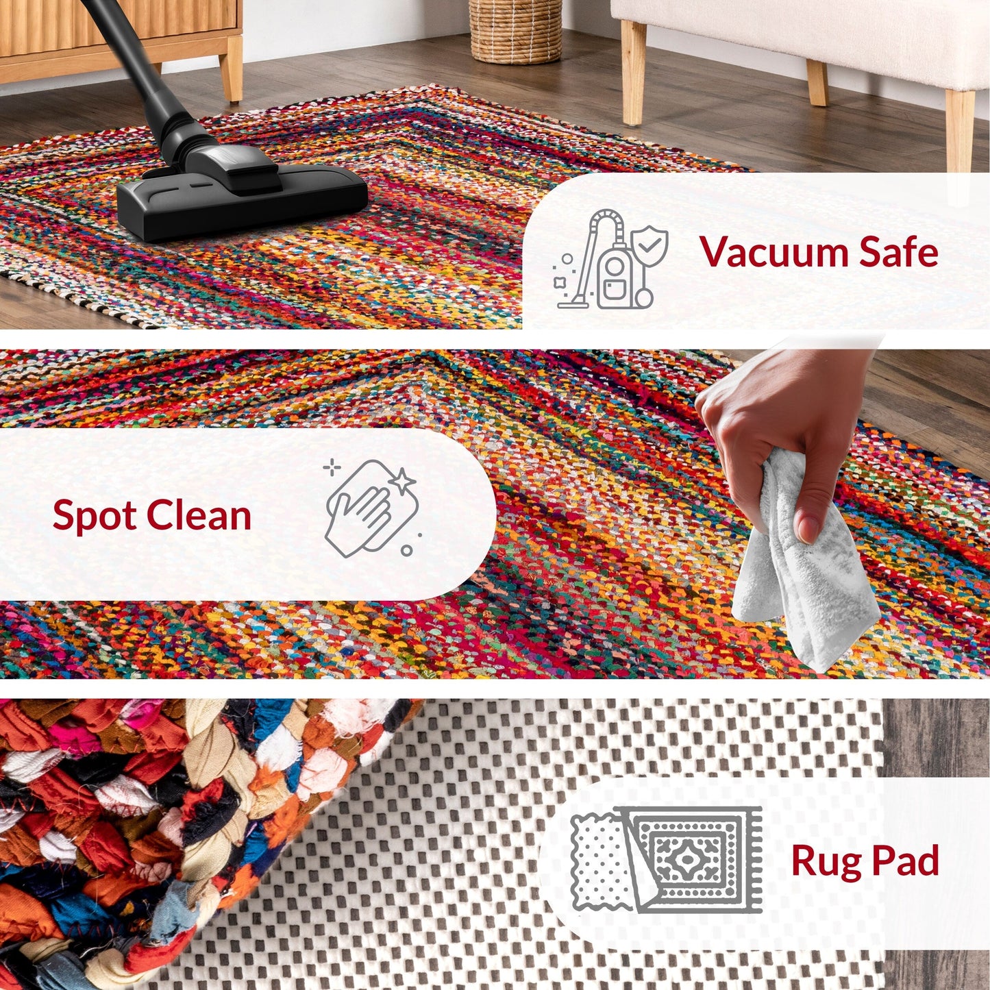 Tappeto bohémien intrecciato a mano Nuloom Tammara