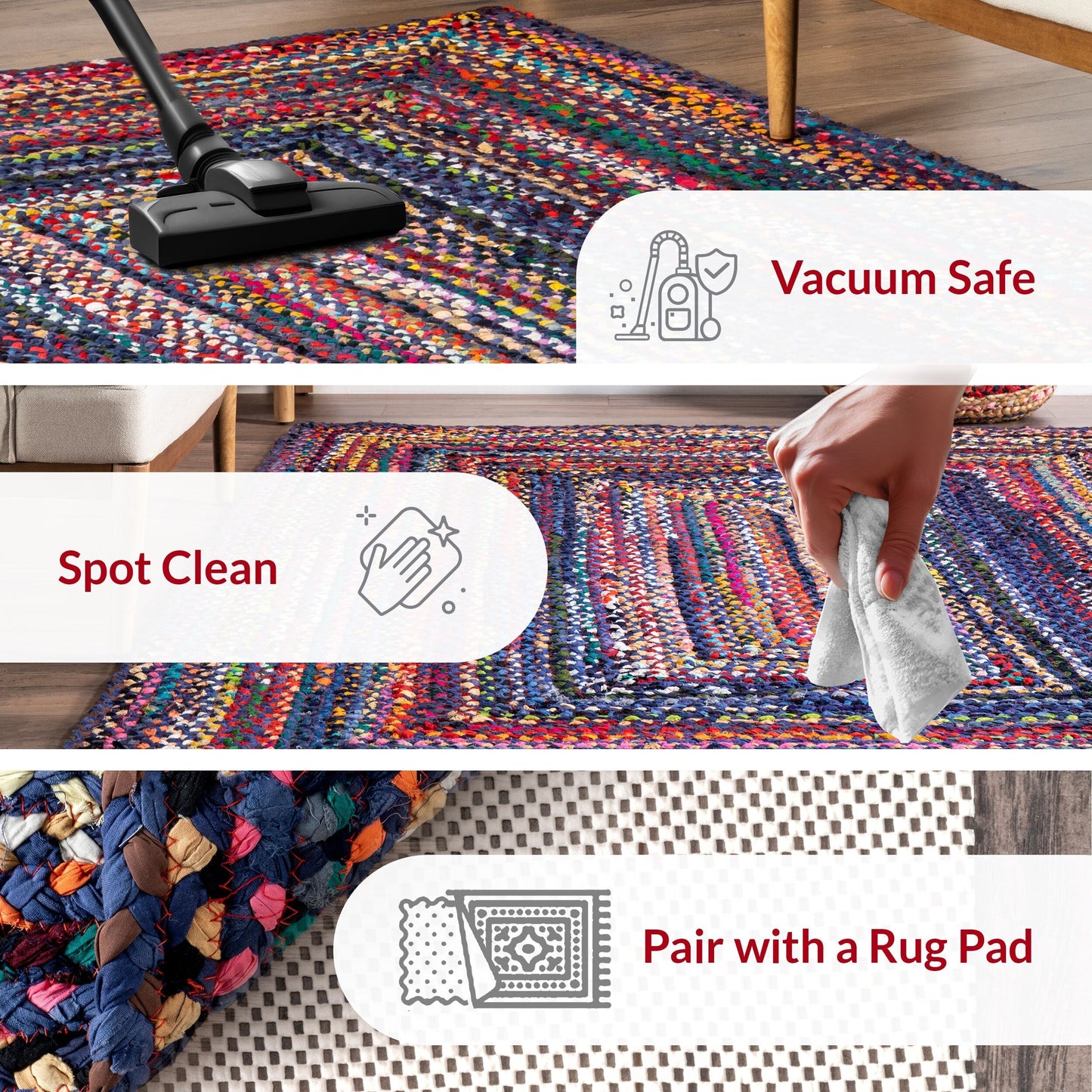 Tappeto bohémien intrecciato a mano Nuloom Tammara