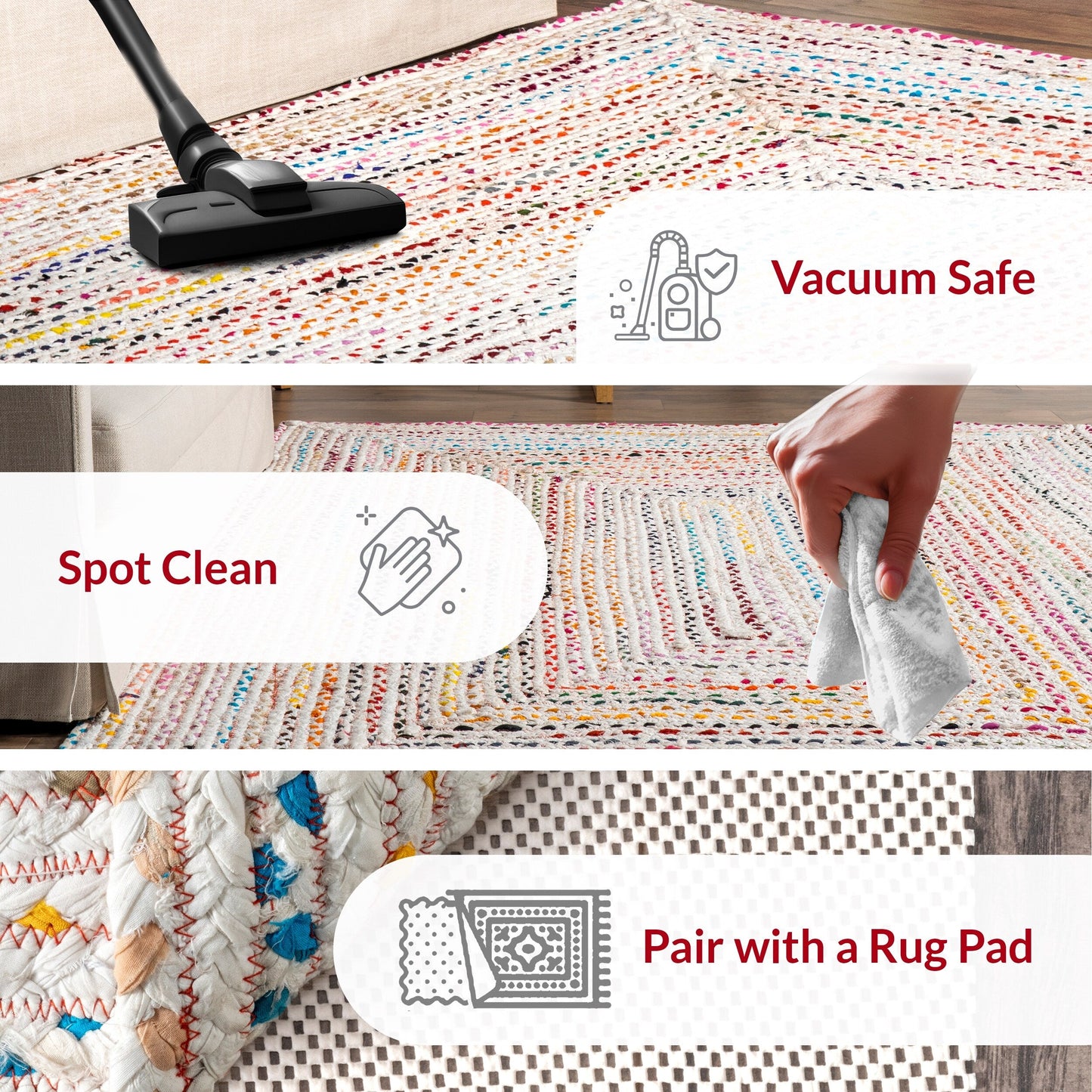 Tappeto bohémien intrecciato a mano Nuloom Tammara