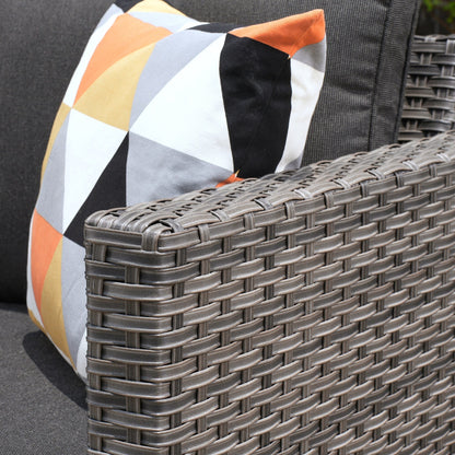 Set di 5 mobili da giardino in vimini con schienale alto OVIOS