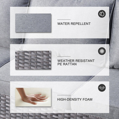 Set di 5 mobili da giardino in vimini con schienale alto OVIOS