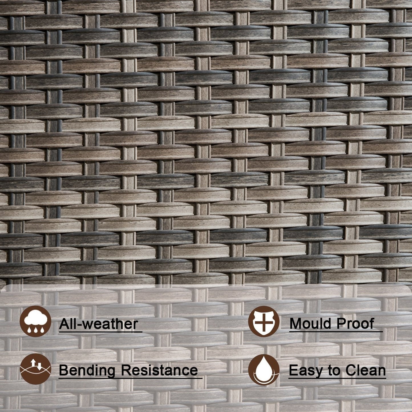 Set di 5 mobili da giardino in vimini con schienale alto OVIOS