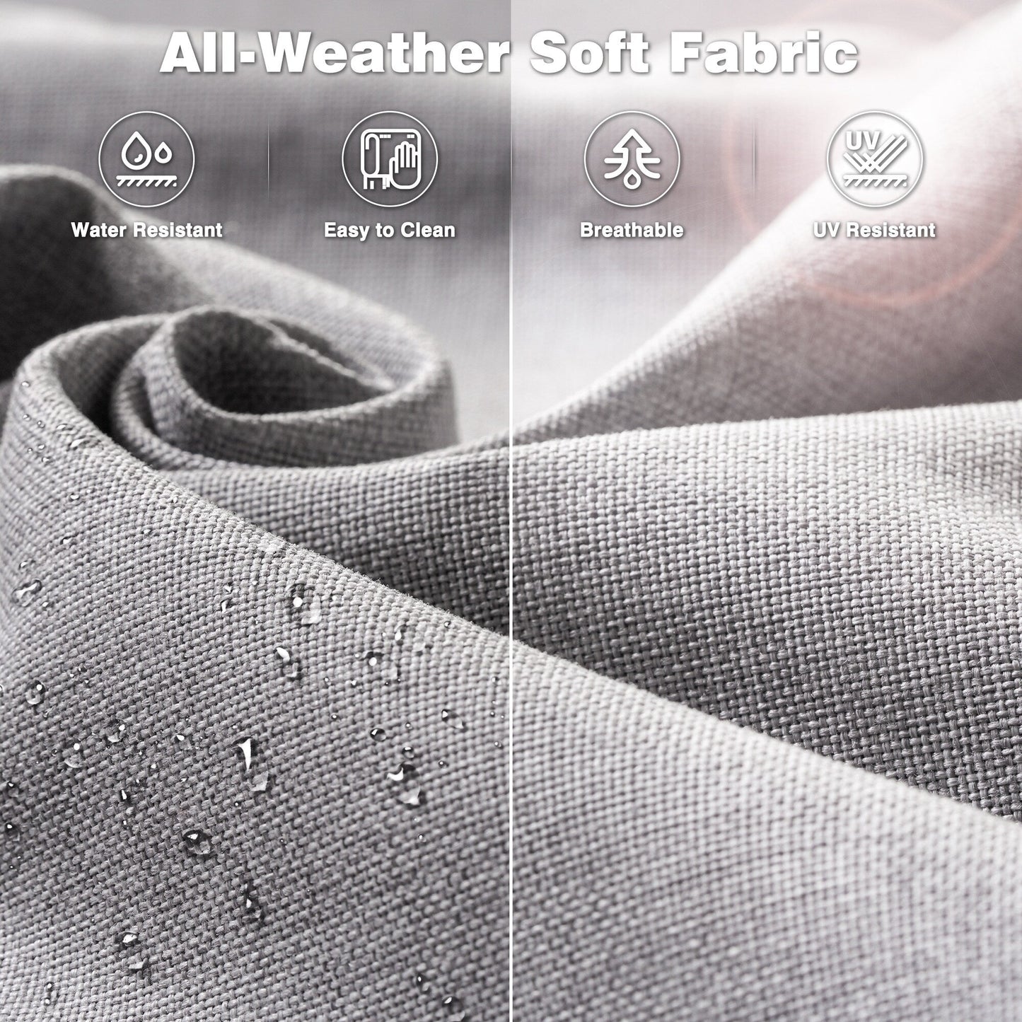 Set da conversazione OVIOS da 5 pezzi con schienale alto in vimini per patio