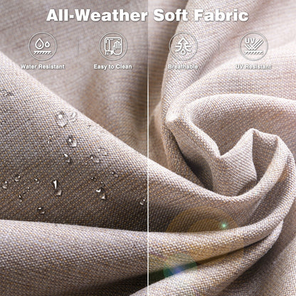 Set da conversazione OVIOS da 5 pezzi con schienale alto in vimini per patio