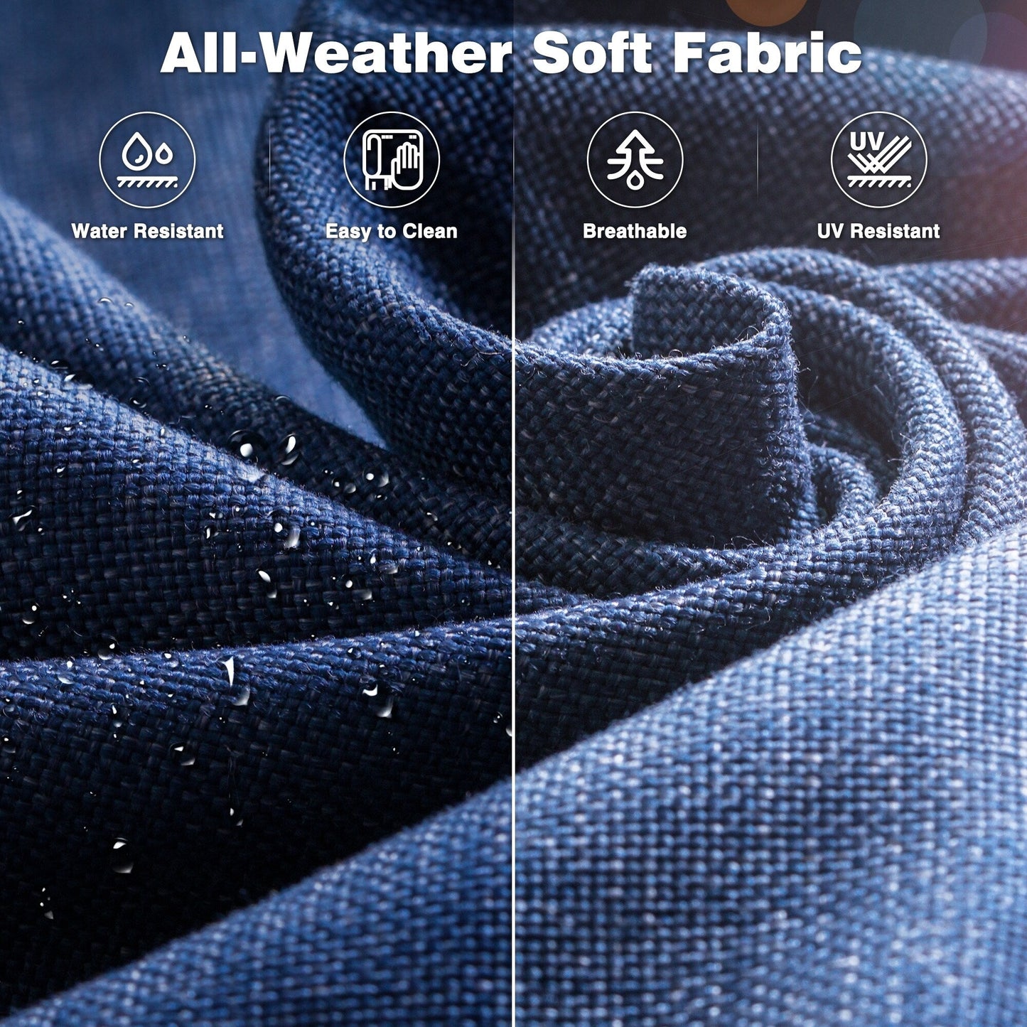 Set da conversazione OVIOS da 5 pezzi con schienale alto in vimini per patio