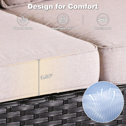 Set di 8 sedie girevoli in vimini per patio OVIOS