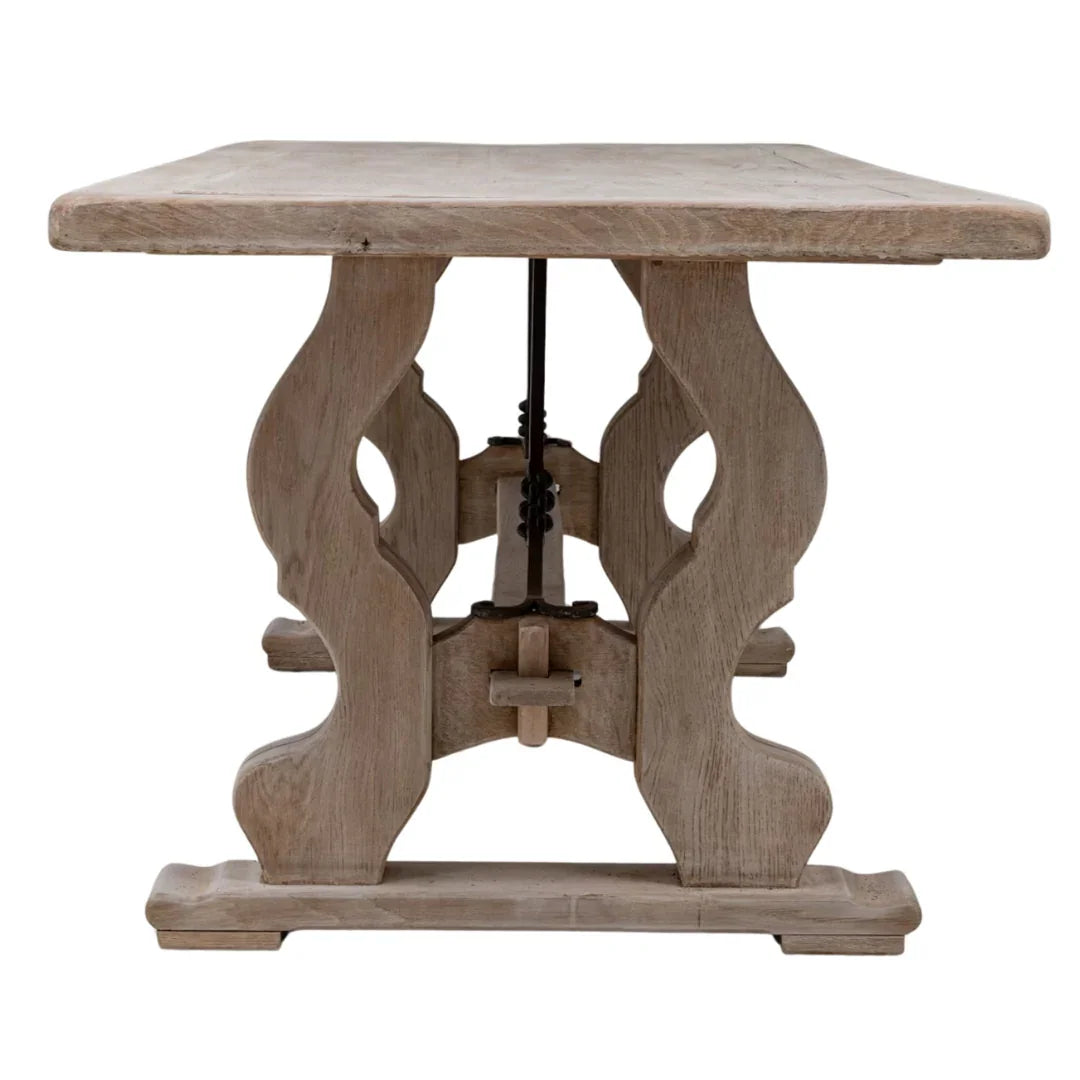 Tavolo da pranzo francese con cavalletto a lira, circa 1920