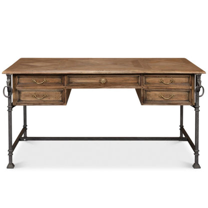 Scrivania rustica in legno e ferro "Steed"