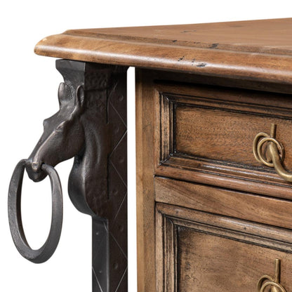 Scrivania rustica in legno e ferro "Steed"