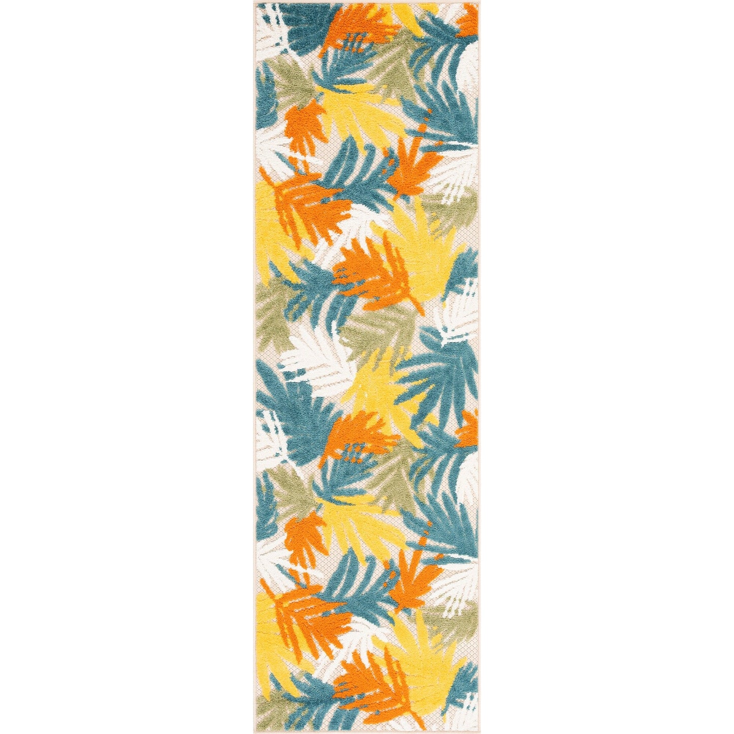 Tappeto da interno/esterno con motivo floreale costiero di origine.