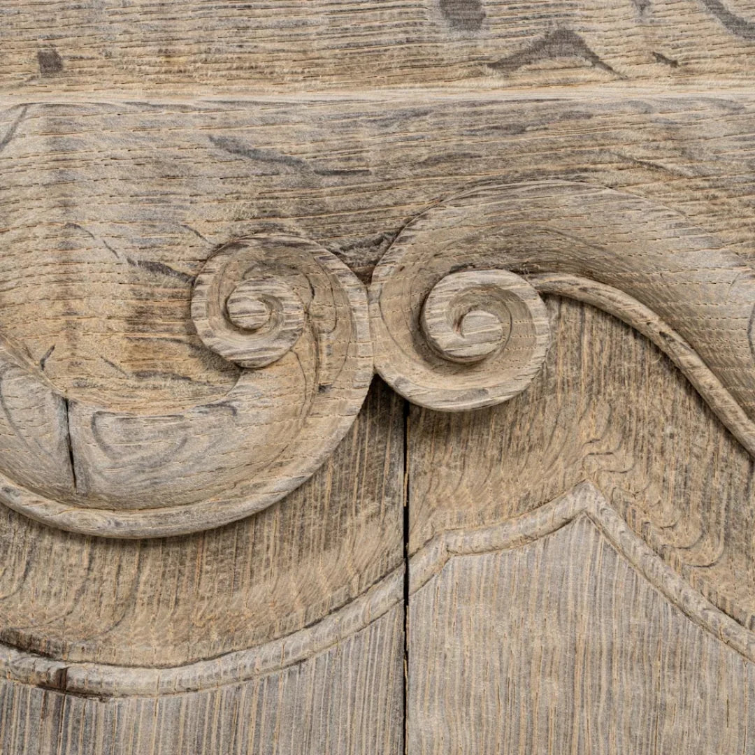 Armadio extra largo decorato in rovere francese, circa 1860