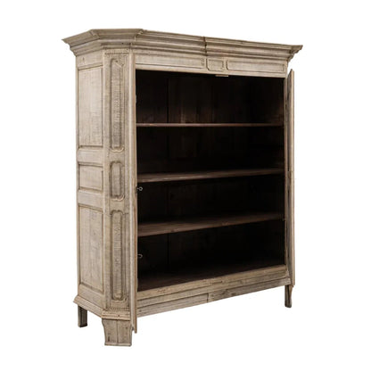 Armadio extra largo decorato in rovere francese, circa 1860