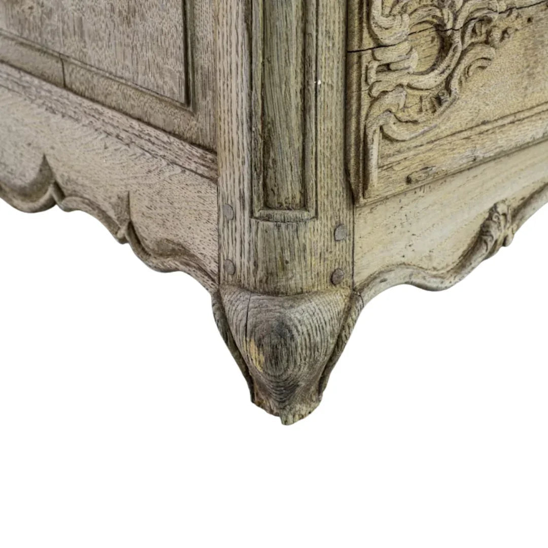 Cassapanca francese in rovere riccamente intagliata, circa 1850