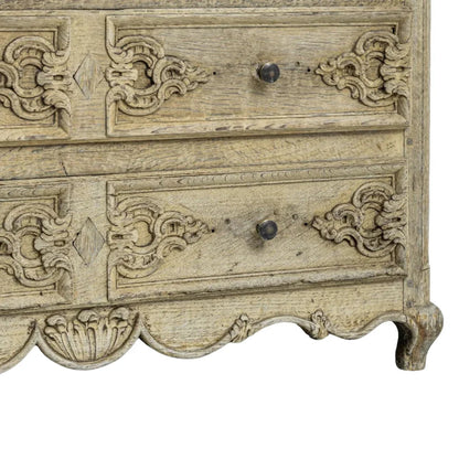 Cassapanca francese in rovere riccamente intagliata, circa 1850