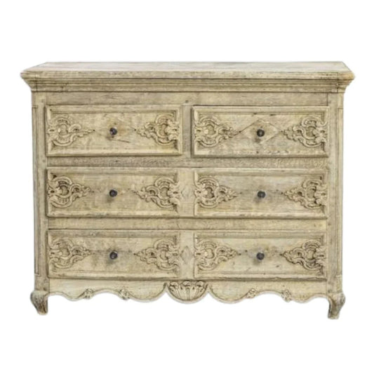 Cassapanca francese in rovere riccamente intagliata, circa 1850