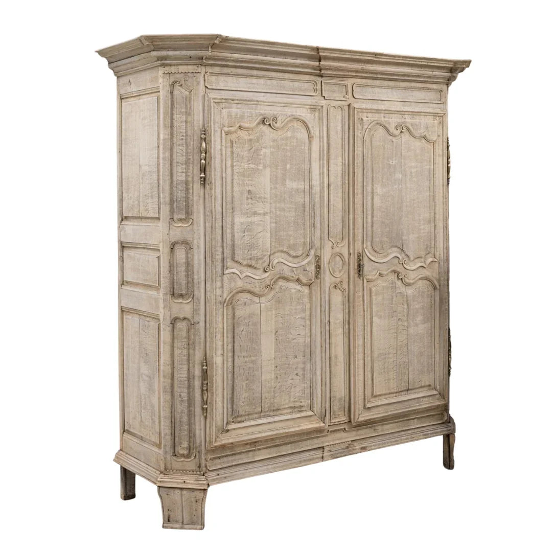 Armadio extra largo decorato in rovere francese, circa 1860