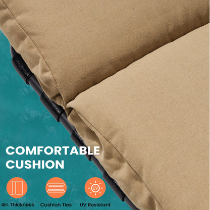 Sedia a sdraio regolabile per esterni con cuscino da spiaggia e piscina