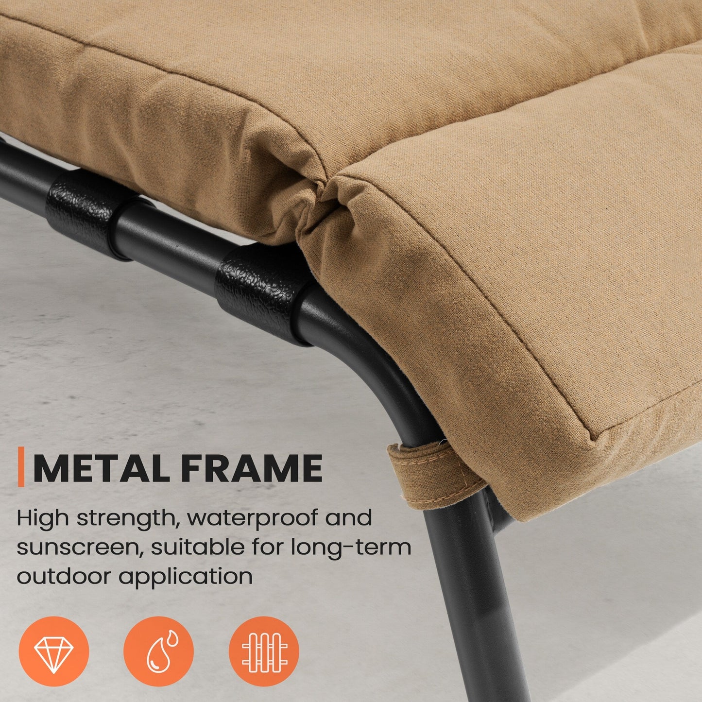 Sedia a sdraio regolabile per esterni con cuscino da spiaggia e piscina