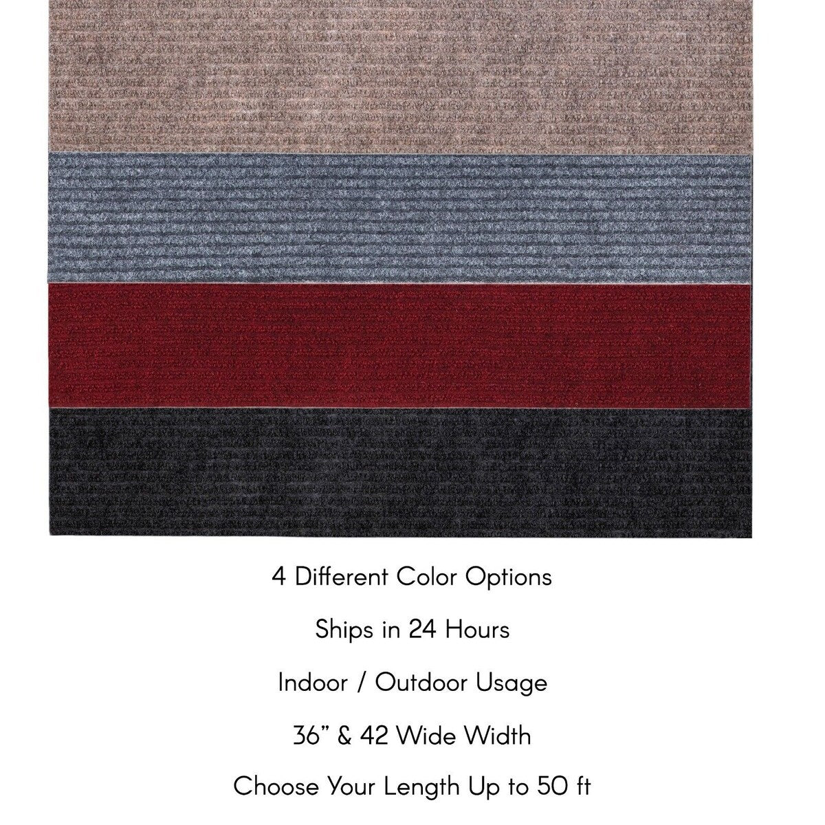 Tappeto da corridoio personalizzato per interni/esterni, larghezza 36'' x lunghezza a scelta con supporto in PVC antiscivolo