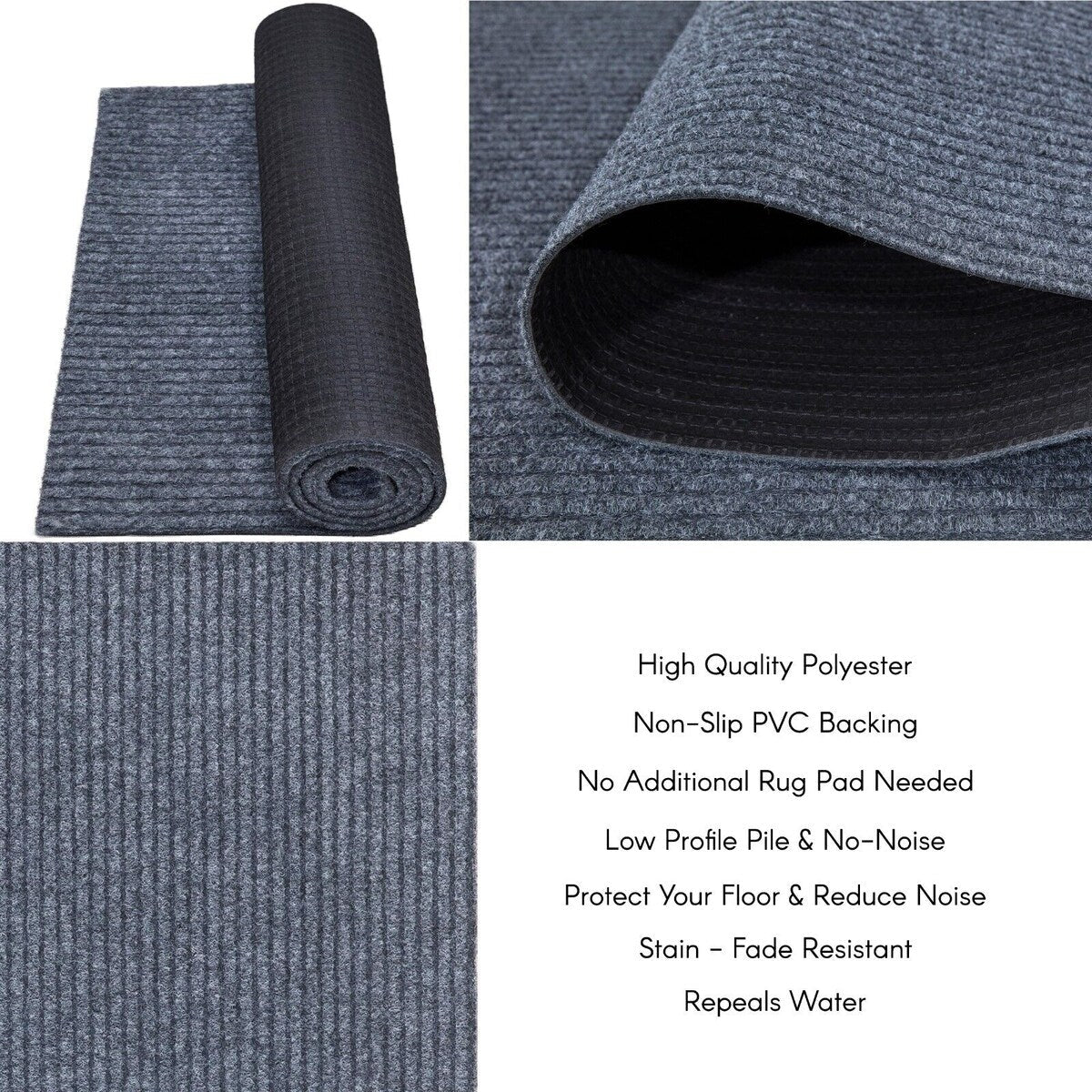 Tappeto da corridoio personalizzato per interni/esterni, larghezza 36'' x lunghezza a scelta con supporto in PVC antiscivolo