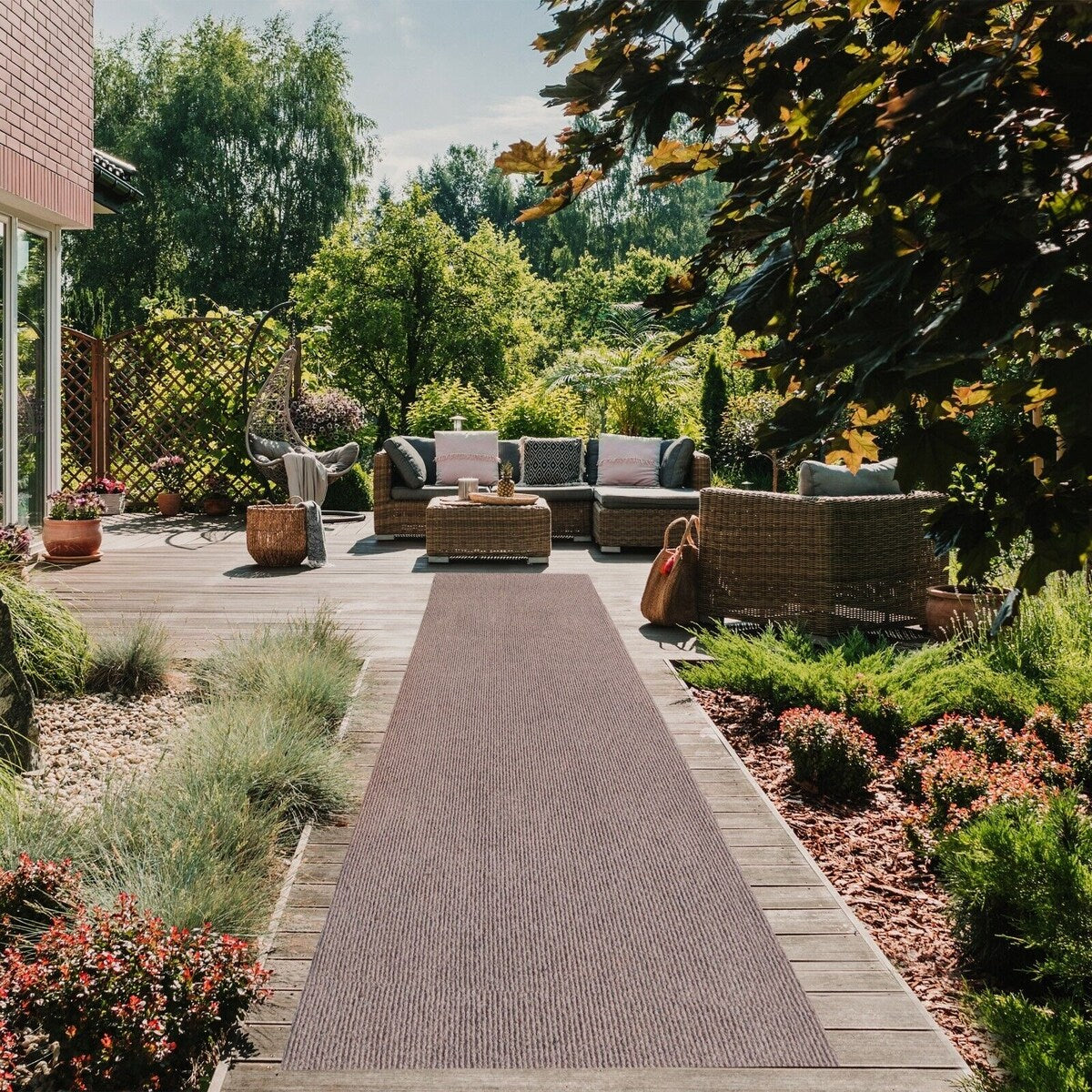 Tappeto da corridoio personalizzato per interni/esterni, larghezza 36'' x lunghezza a scelta con supporto in PVC antiscivolo