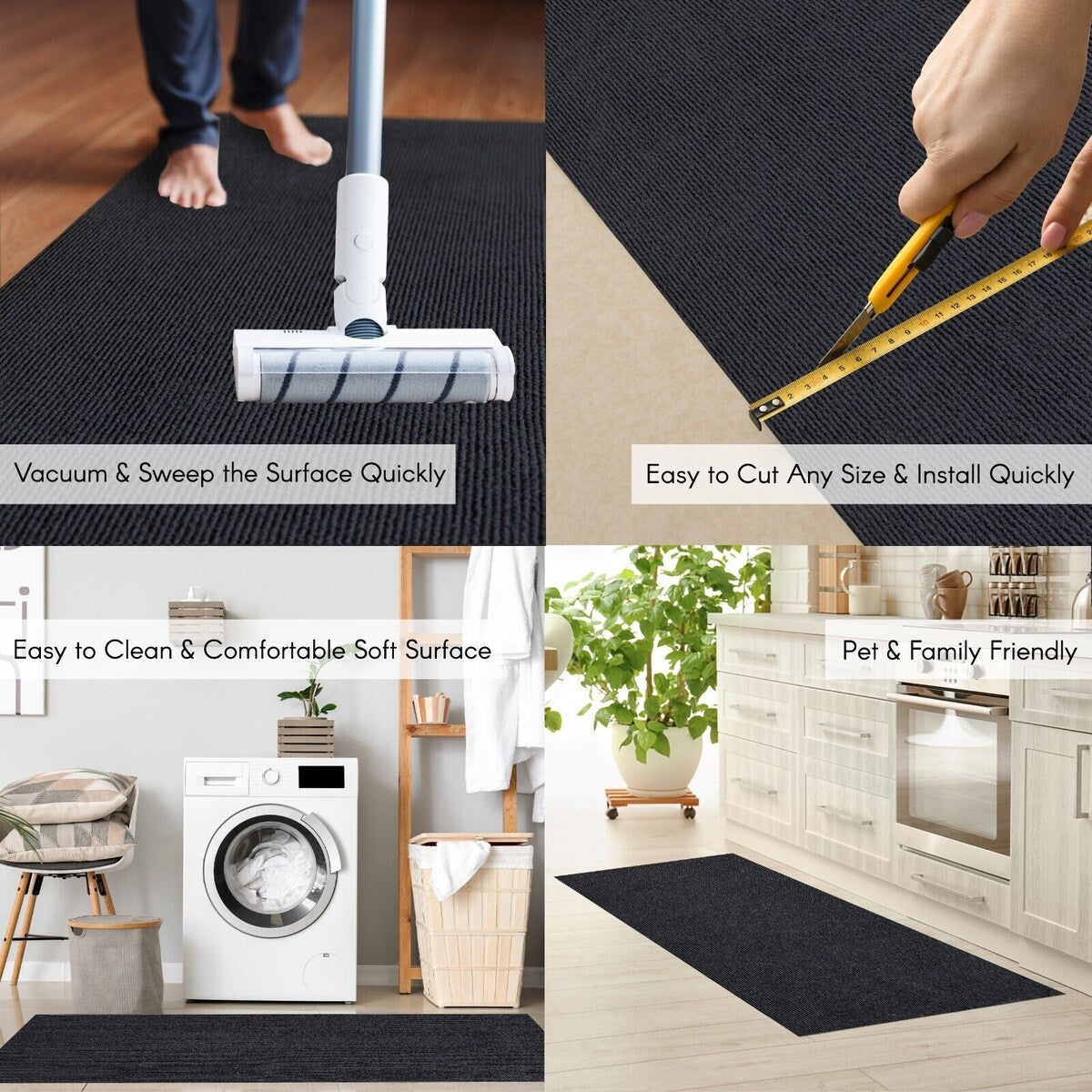 Tappeto da corridoio personalizzato per interni/esterni, larghezza 36'' x lunghezza a scelta con supporto in PVC antiscivolo