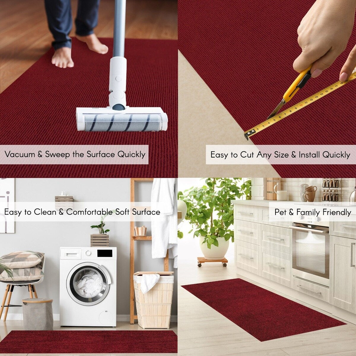 Tappeto da corridoio personalizzato per interni/esterni, larghezza 36'' x lunghezza a scelta con supporto in PVC antiscivolo