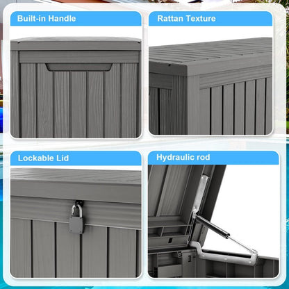 Contenitore per patio esterno in resina con serratura