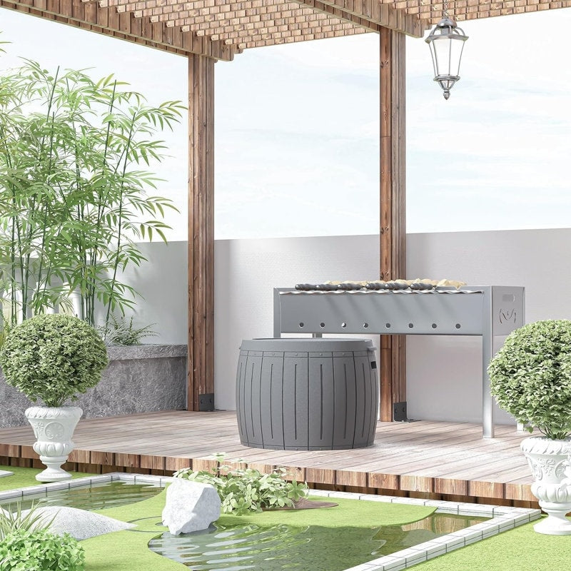 Contenitore per patio esterno in resina con serratura