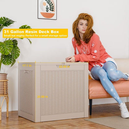Contenitore per patio esterno in resina con serratura
