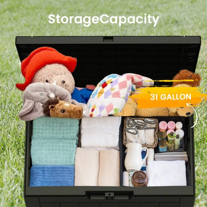 Contenitore per patio esterno in resina con serratura