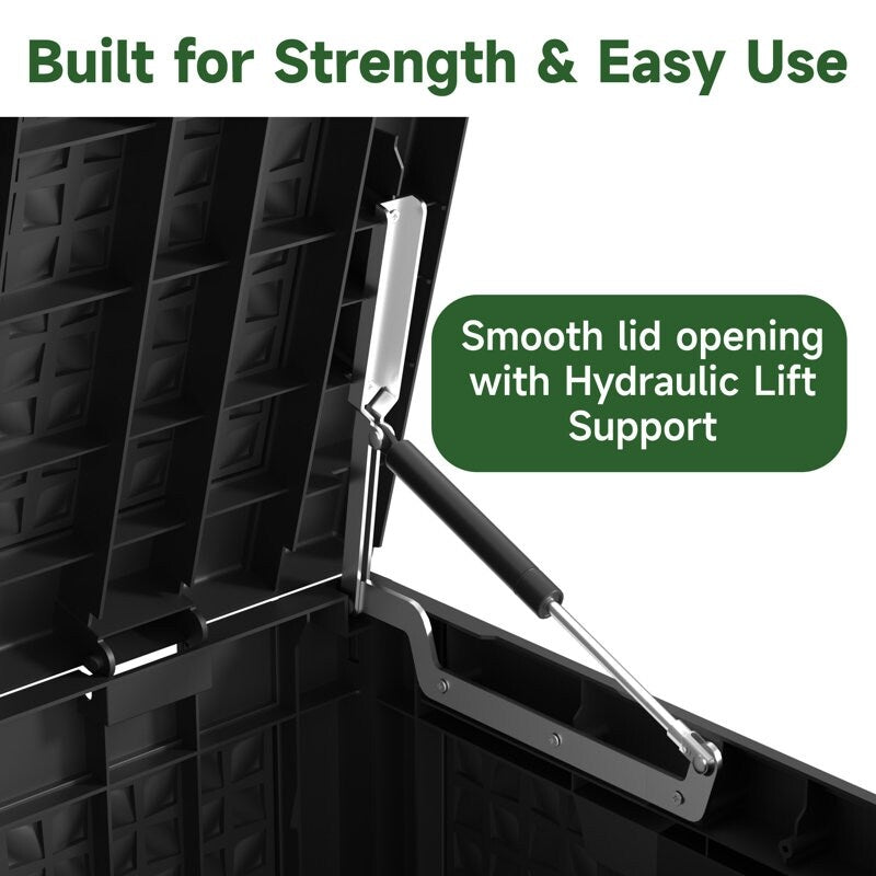 Contenitore per patio esterno in resina con serratura