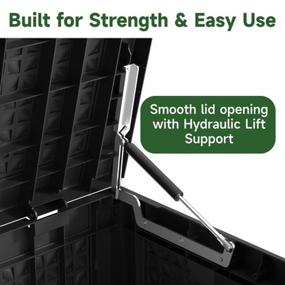 Contenitore per patio esterno in resina con serratura