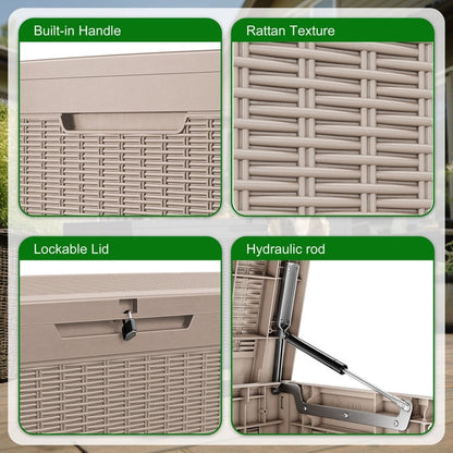 Contenitore per patio esterno in resina con serratura