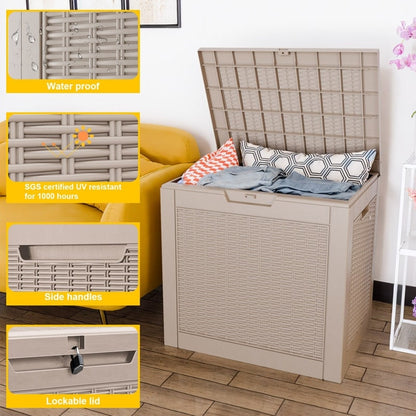 Contenitore per patio esterno in resina con serratura