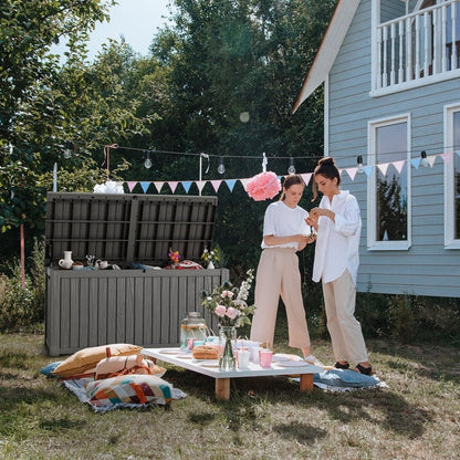 Contenitore per patio esterno in resina con serratura