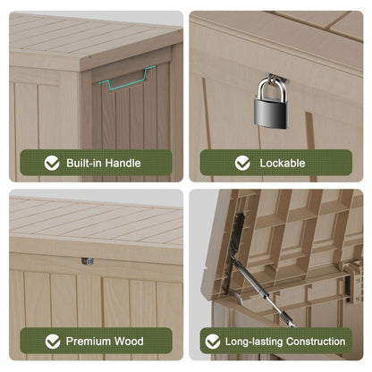 Contenitore per patio esterno in resina con serratura