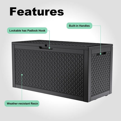 Contenitore per patio esterno in resina con serratura