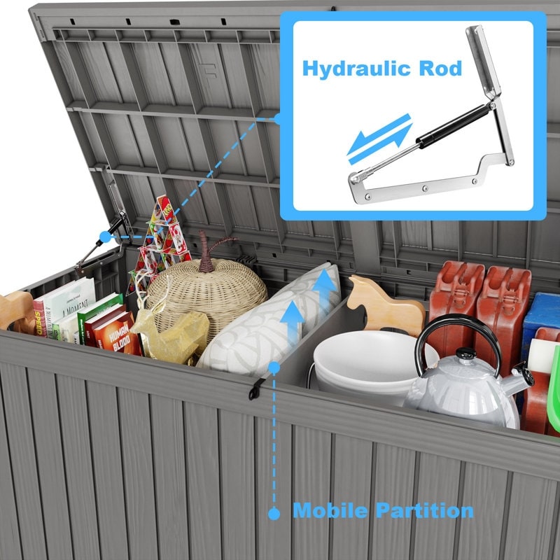 Contenitore per patio esterno in resina con serratura