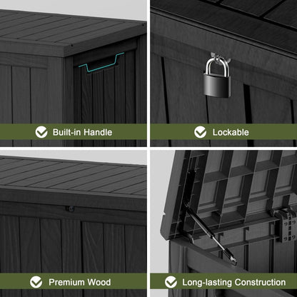 Contenitore per patio esterno in resina con serratura