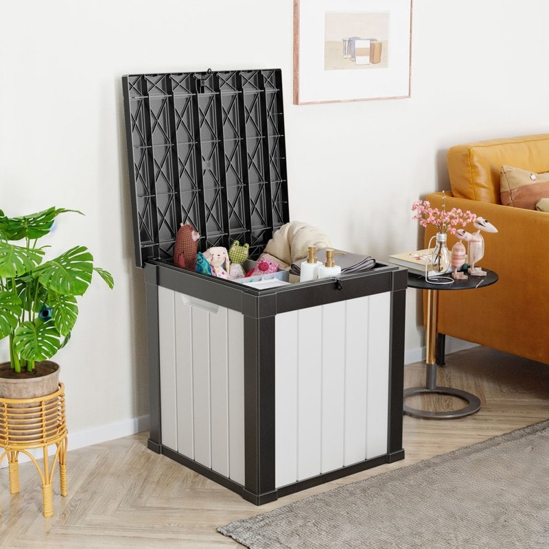 Contenitore per patio esterno in resina con serratura