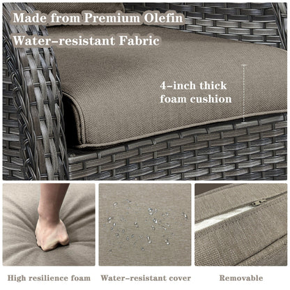 Sedie a dondolo da esterno in vimini Gymojoy con base girevole (set da 2)