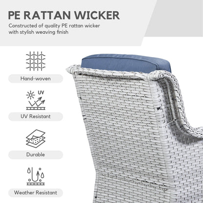 Sedie a dondolo da esterno in vimini Gymojoy con base girevole (set da 2)