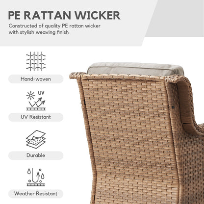 Sedie a dondolo da esterno in vimini Gymojoy con base girevole (set da 2)